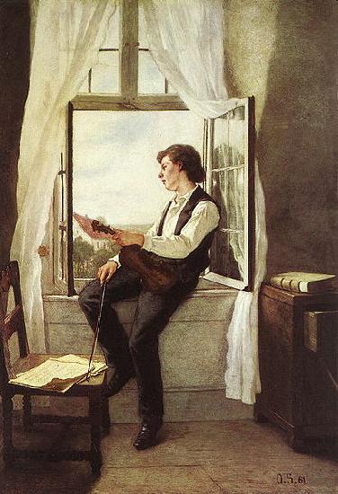 Otto Scholderer Der Geiger am Fenster oil painting picture